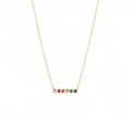  Collier goud op zilver met gekleurde zirkonia 