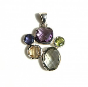 925 sterling zilver / natuursteen