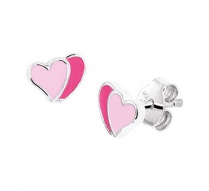 925 sterling zilver, gerhodineerd / roze emaille