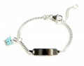 Baby armbandje met naamplaatje en vlindertje turkois 