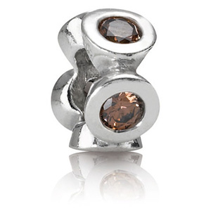 925 sterling zilver / lichtbruine zirkonia
