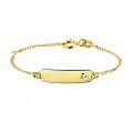  Baby armbandje goud met naamplaatje en zirkonia 