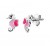 925 sterling zilver / roze emaille