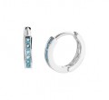 925 sterling zilver, gerhodineerd / lichtblauwe zirkonia