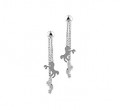 Oorstekers met twee paardjes hangertjes zilver