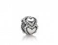 Pandora bedel Hartjes met bolletjesrand zilver 790448