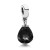 925 sterling zilver / zwart kristal, gefacetteerd