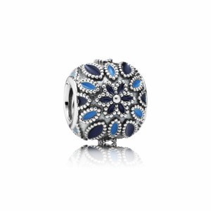 925 sterling zilver / blauw emaille