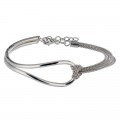    Armband buis met kettinkjes zilver